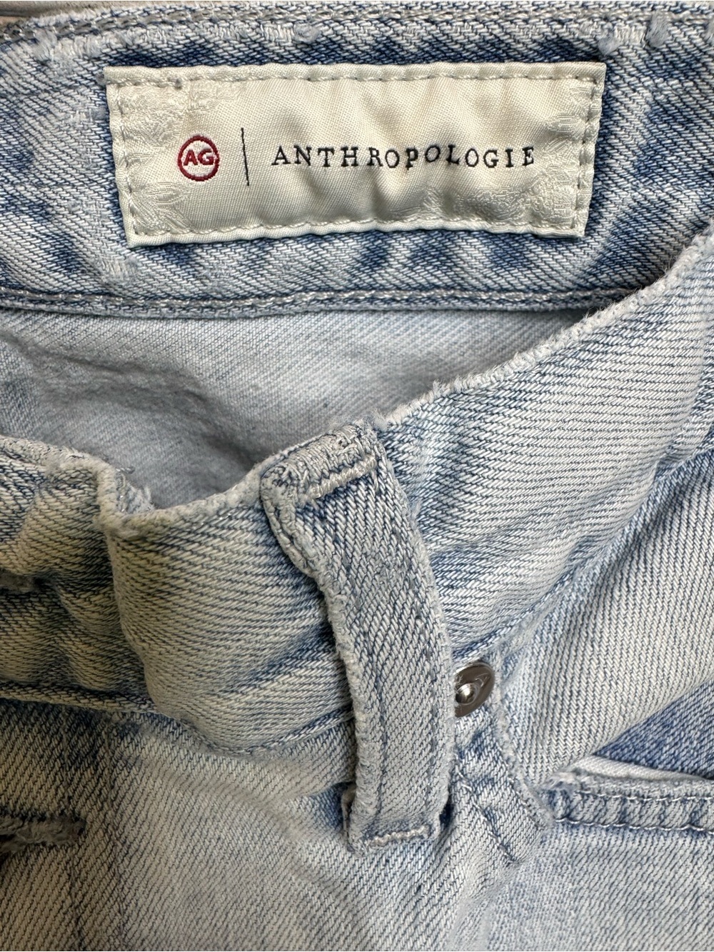 Anthropologie Light Blue Button-Fly Boyfriend Jeans - Picture 4 of 5